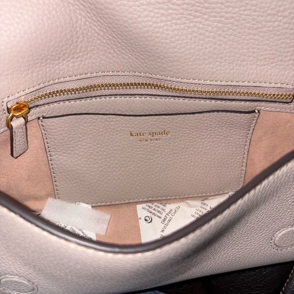 NWT Kate Spade Racing Stripe Plaid Twill Fabric Flap Magnetic Close 2Way Bag. - Picture 6 of 8